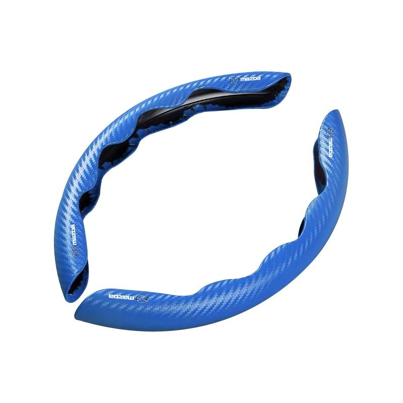 

For Mazda 2pcs Carbon Fiber Style Car Steering Wheel Cover for Mazda 3 6 5 CX-5 CX5 CX7 CX-7 CX3 M3 M5 MX5 RX8 CX50 CX4 CX6 CX9