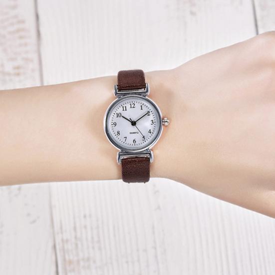 Simple Women Small Round Dial Arabic Numbers Analog Quartz Wrist Watch Gift