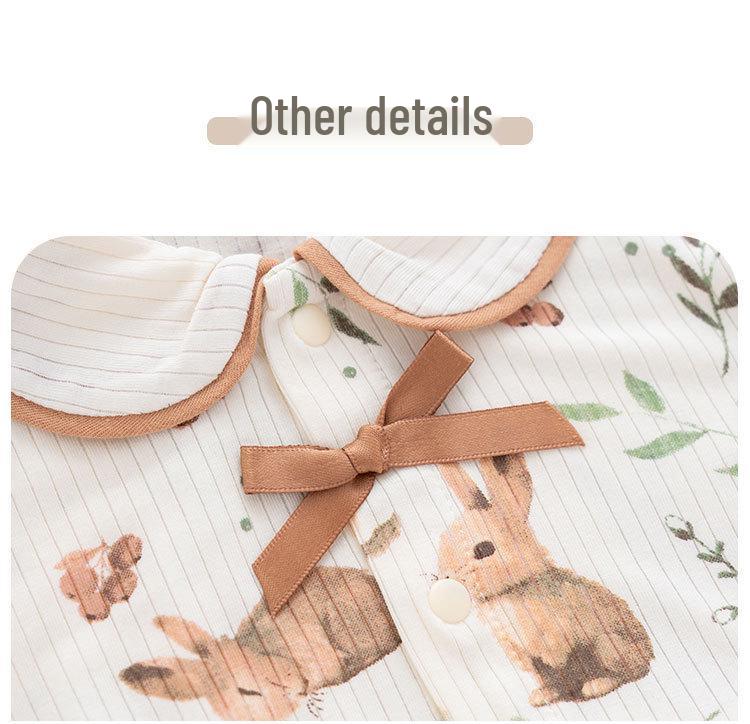 Ultra-Thin Modal Baby Girl Jumpsuit: Air-Conditioned Summer Romper with Doll Collar
