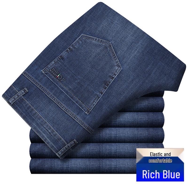 Herren Jeans mit hohem Bund, locker, dehnbar