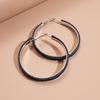 Fabric Autumn and Winter Denim Geometric Round Silver Needle Earrings Simple Earrings