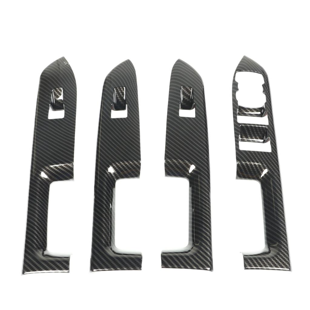 4 Pcs Door Window Control Panel Cover Carbon Fiber Style Glass Lift Button Decoration Sticker for Bronco Sport CX430 4