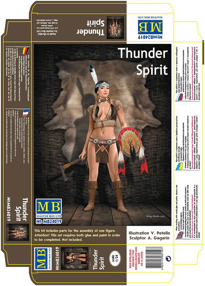 Master Box 1/24 Scale Pin-Up Series Thunder Spirit Western Indian Girl Plastic Model Kit MB24019