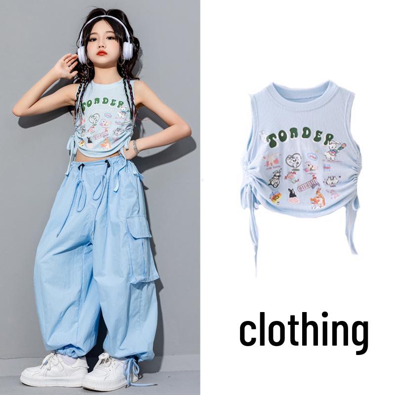 

Модный летний костюм для джазовых танцев для девочек - Костюм для уличных танцев хип-хоп 170cm