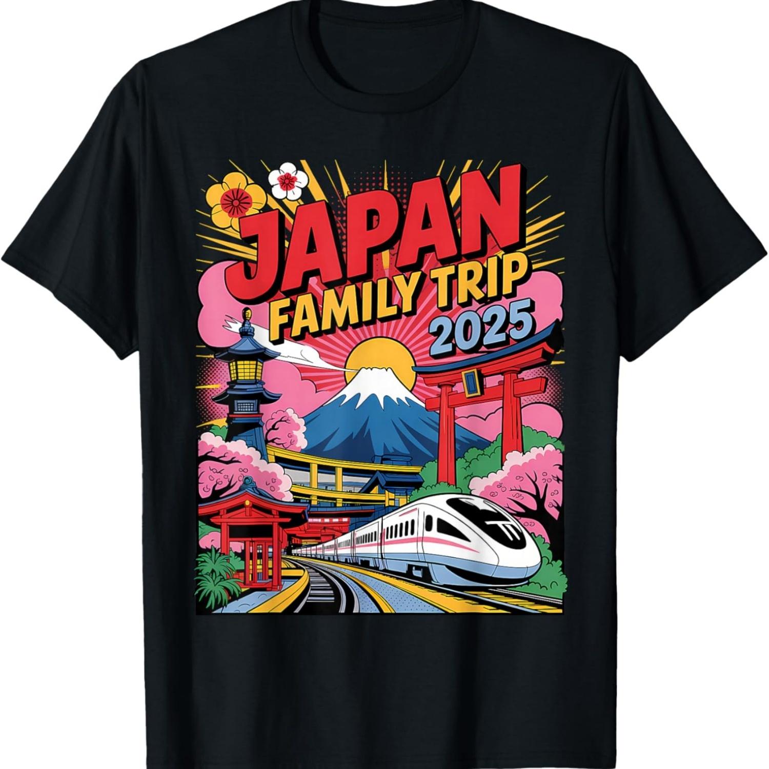 

Retro Japan Family Trip 2025 Tokyo Holiday Cherry Blossom T-Shirt S чёрный