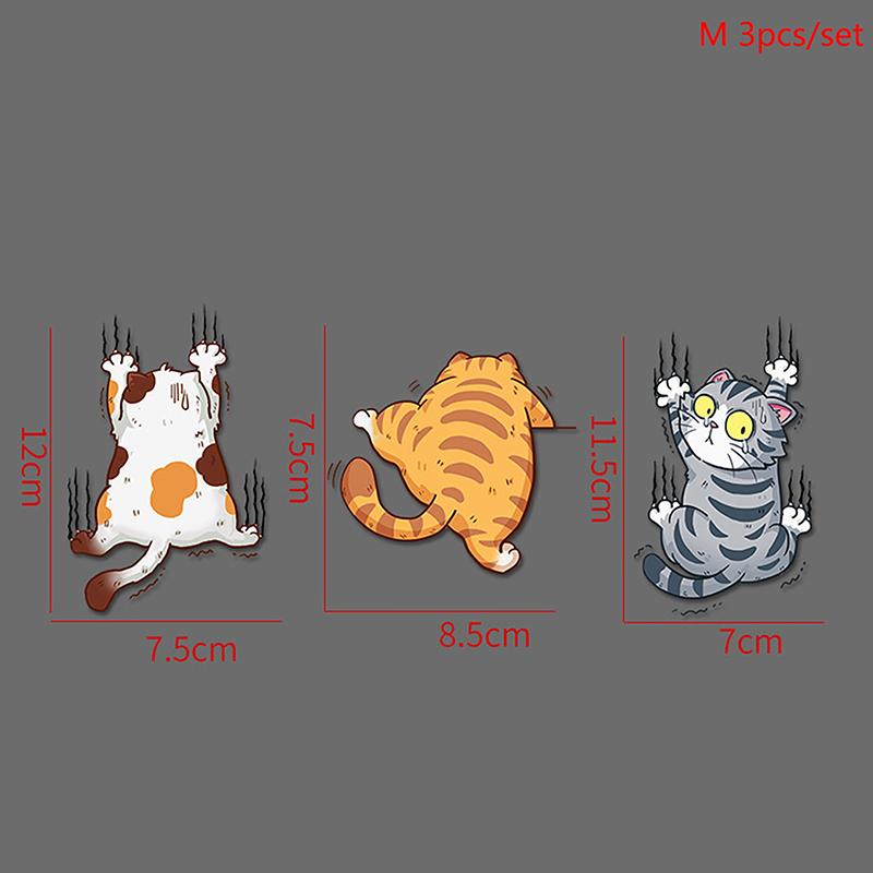 

3 шт. забавные наклейки для автомобиля с изображением домашних животных, кошек, лазающих кошек, наклейки для укладки животных, украшения кузова автомобиля, креативные наклейки, аксессуары для декора M