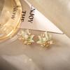 Classical Pearl Lotus Flower Stud Earrings for Women Elegant Temperament Zircon Petal Earrings Wedding Party Jewelry Gifts