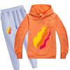 Casual Comfortable Boys' Printed Hooded Suit Sweater Fashionable Loose Clothing Sets Boys