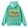 Autumn Winter Womans Washed Hoodie Premium Fresh Lemons Printing Sweatshirt Retro Oversize Cotton Clothes