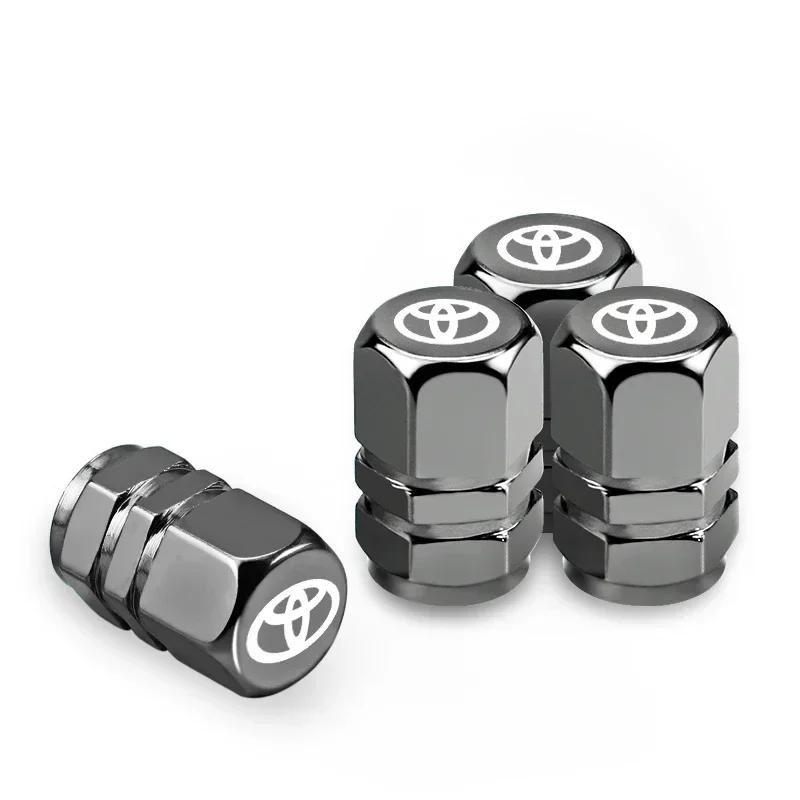4Pcs Car Tire Valve Caps Metal Styling Tyre Air Stems Cover For Toyota GR Gazoo Racing Supra Corolla Parts Sport 86 Yaris Grmn
