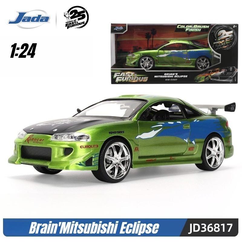 Jada 25th 1:24 Fast & Furious,Dodge Charger Skyline GTR Totota Supra Mitsubishi Eclipse Lancer EVO,Alloy Car Collection Gift Toy