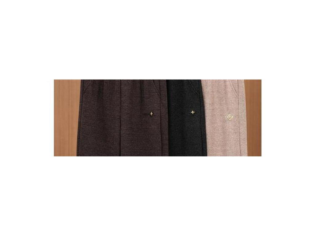 Fashionable High Waist Fleece-Lined Knit Pants - Autumn Winter Casual Chic