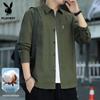 Playboy Men's Pure Cotton Multi-Pocket Workwear Shirt Jacket