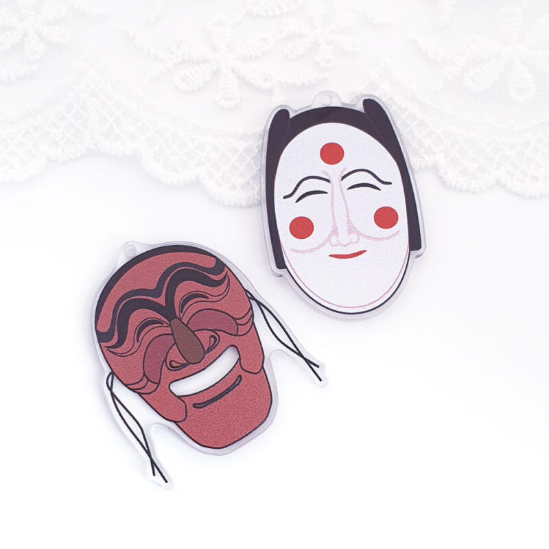 Korean traditional keychain, Yangban mask, and Bunetal pendant Yangban mask