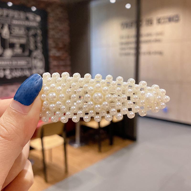 Korean Rhinestone Pearl Hairpin for Women: Elegant Side Clip for Bangs