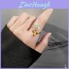 Flower Adjustable Ring With Copper Material For Women Jewelry Gift