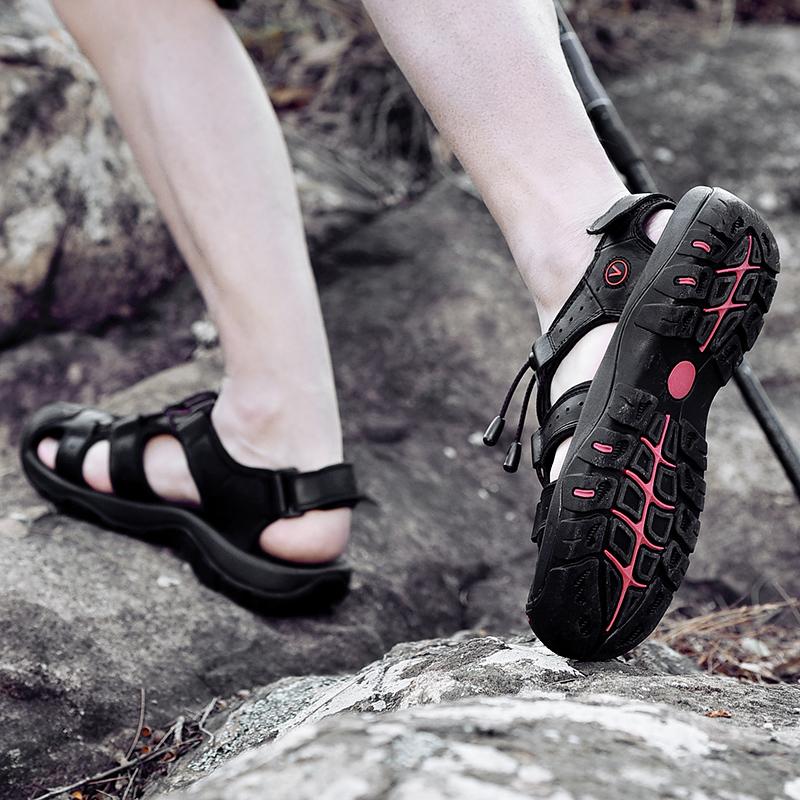 Sandały Skóra Naturalna Buty Męskie Casual 2024 Lato Plaża Wygodne Sandały Outdoor Duży Rozmiar Męskie Sandalias Turystyka Chaussure