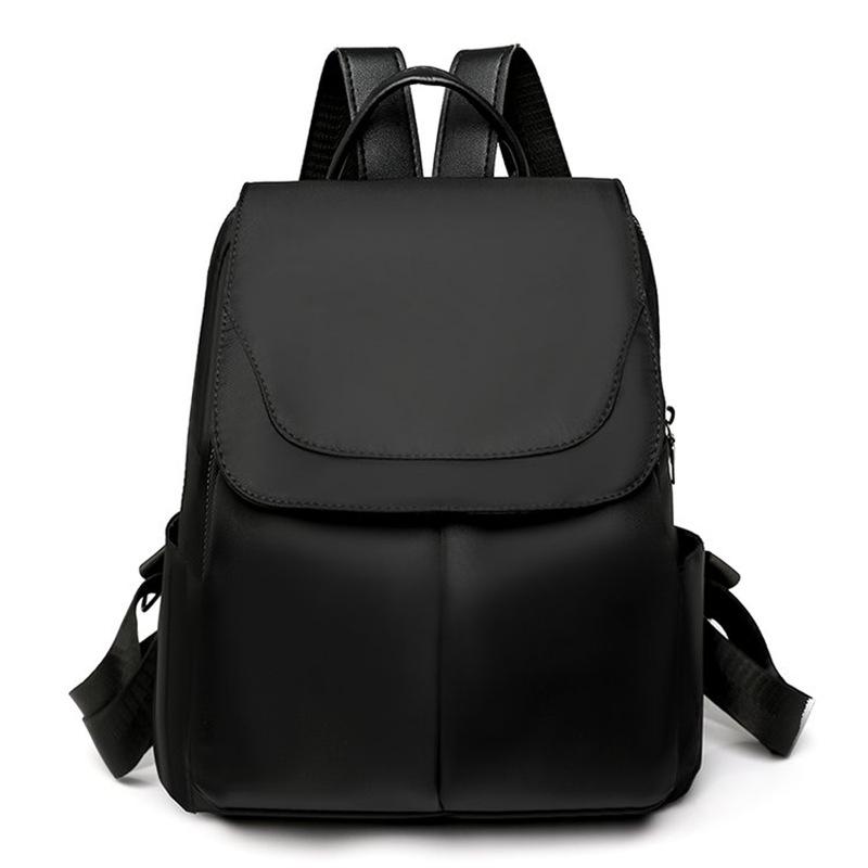 Schoolbag Oxford cloth backpack women's 1011 new trendy fashion solid color pu large capacity student schoolbag travel small backpack women