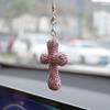 Clay Crystal Corss Decoration Car Elegant Rearview Mirror Decor Car Pendant Creative Interior Mirror Decoration Gift