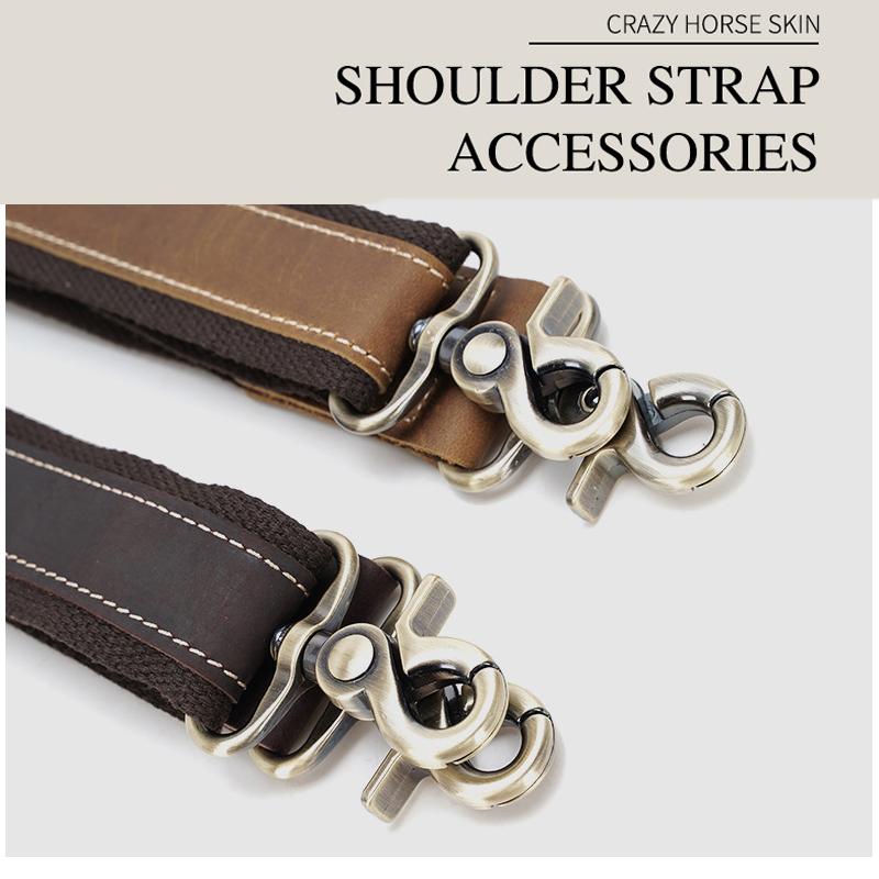 Vintage Fully Cow Leather Replacement Shoulder Strap for Briefcase Luggage Messenger Bag Sling Detachable Shoulder Strap