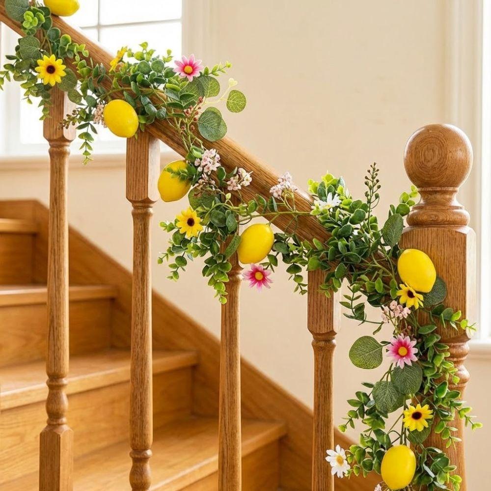 Green Leaves Artificial Lemon Vine 200CM Length Faux Lemon Branch  Home Decoration