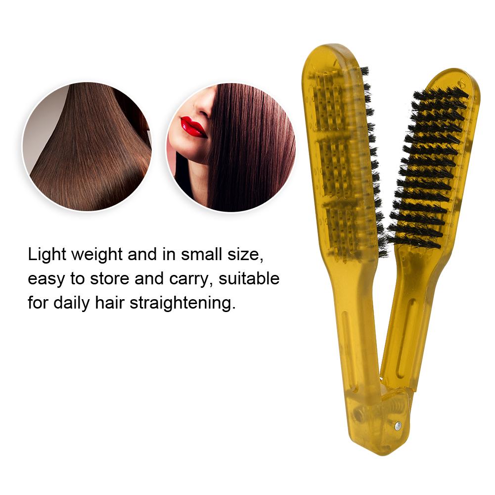 Hair Straightening Plywood Comb Straightener Styling Comb Hairdressing Tool (Purple)