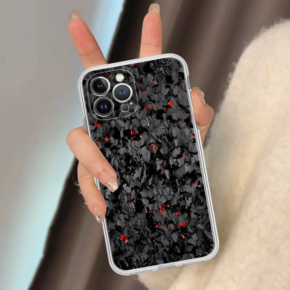 Forged Carbon Fundas Transparent Soft Phone Case For IPhone 15 12 14 16 17 13 Plus 11 Pro Max 13 Pro