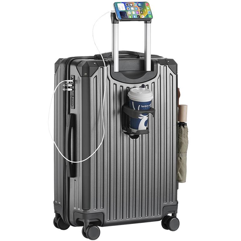 FANDIA Smart Travel Luggage with Cup & Phone Holder, USB Charging 20 inches