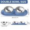 Stainless Steel Mess Proof Elevated Pet Bowl Detachable Stable Dog Cat Food Water Bowls Anti-flip Multifunctional