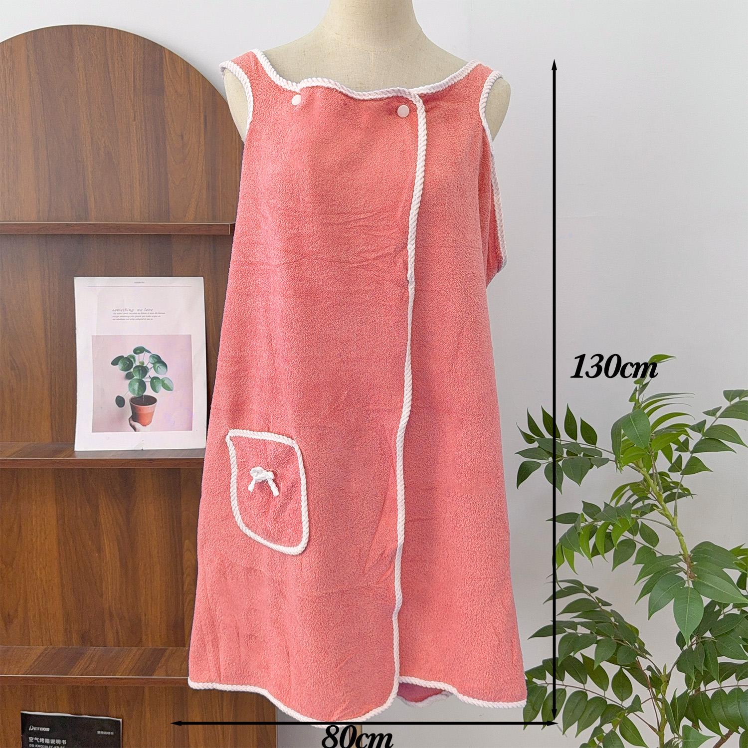 

130x80СМ Юбка для душа Мягкая Впитывающая Быстросохнущая Коралловый флис Слинг Юбка для ванны Многофункциональная Женская Нагрудная повязка Носимое полотенце розовый