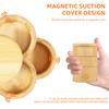 3Tier Salt Box Spice Jar Kitchen Seasoning Jar Bamboo Pepper Container Jar with Magnetic Lid Candy Earring Jewelry Salt Storage