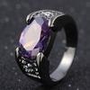 Noble Exquisite Workmanship Women Ring Inlaid Faux Gem Rhinestone Wedding Band Jewelry Accessory