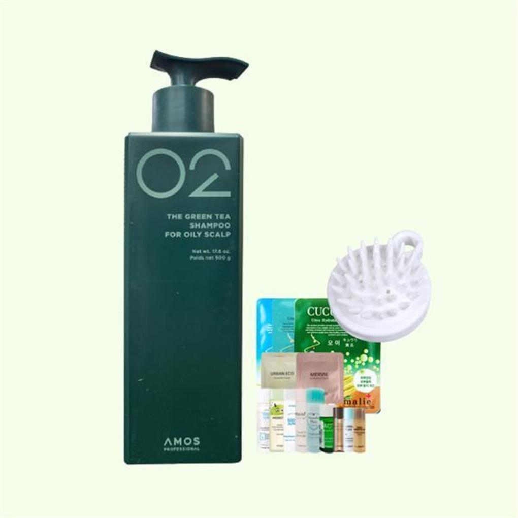 

Amos Green Tea Real Oily Shampoo 500g + 1 random item