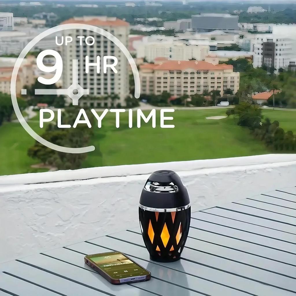 Portable Bluetooth 5 0 Flame Speaker LED Torch 5W Bass 2000mAh Battery IPX5 Waterproof for Camping Outdoor Party