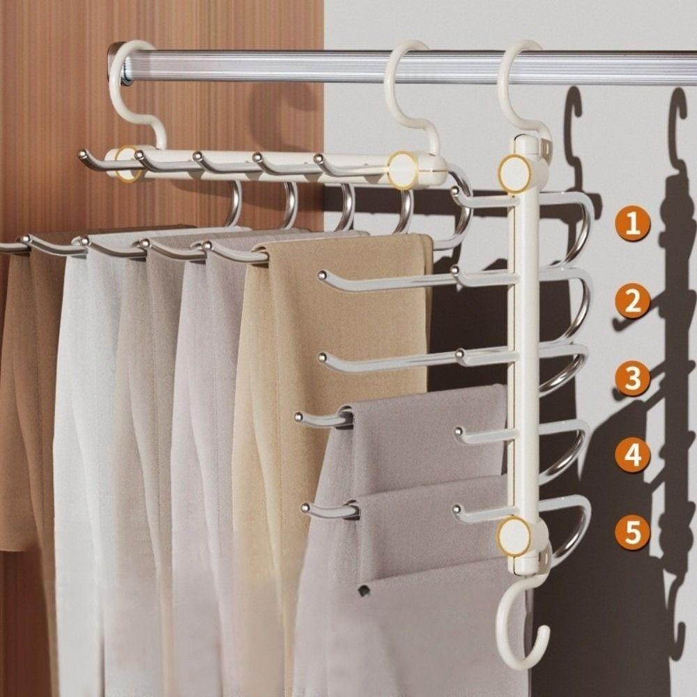 Stainless Steel Pant Hangers Multi-Tier Belt Hangers Scarves Organizer Rack  Closet Organization