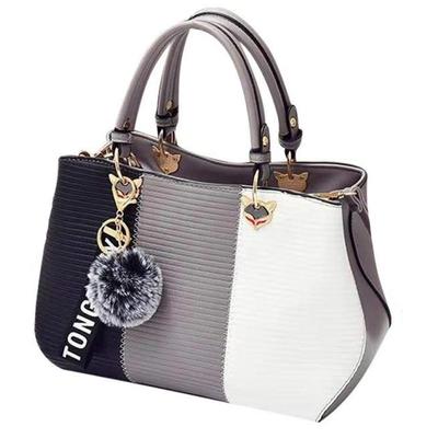 ZNYF Shoulder PU Leather Tote Large Gift [zhongningyifeng] Handbag, Women's Bag, Bag, Capacity, 2-way, Waterproof, (Gray)