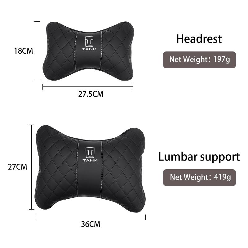 ABCO1 Car Seat Head Support Lumbar Cushion Headrest Neck Pillow For Great Wall GWM Tank 300 Tank500 City 300 Border 400 500