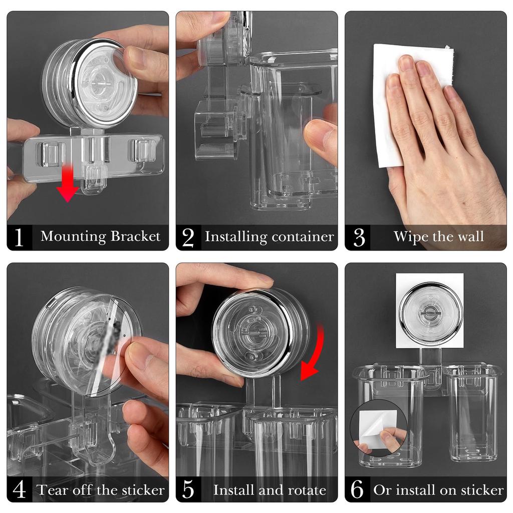 Linkidea Toothbrush Holder for Plastic Toothbrush Hanger Compatible with iO Series and Sonicare 7AM2M Wall-Mounted Bathroom, Adhesive, 2-Slot