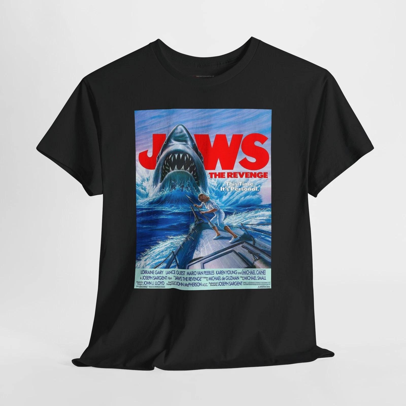 Jaws The Revenge 1987 Retro Movie Poster Horror Unisex Graphic T-Shirt 2XL