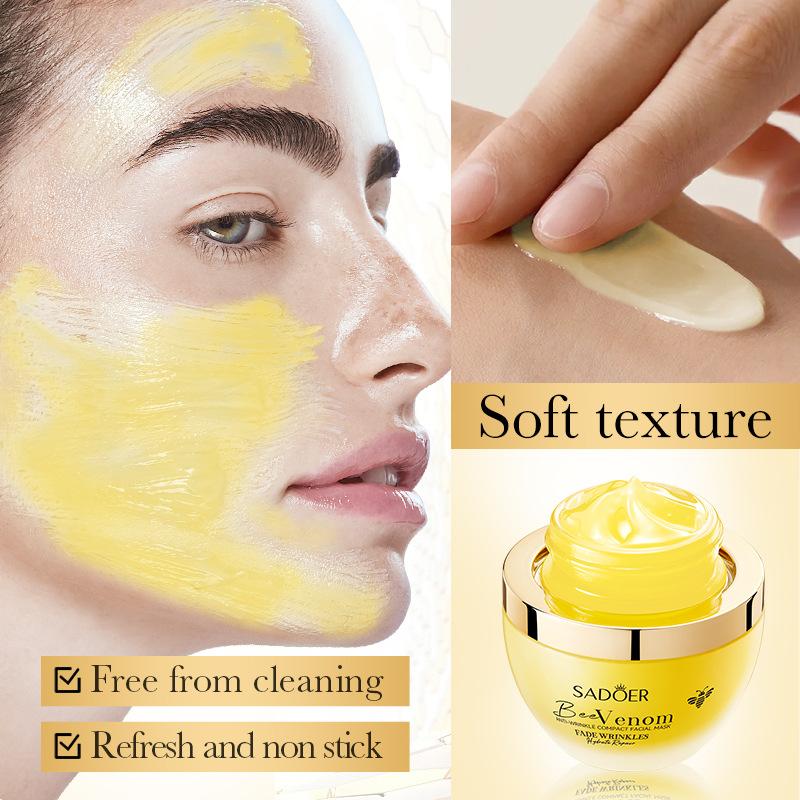 Maschera applicazione rassodante al veleno d'api, crema idratante idratante prodotti per la cura della pelle
