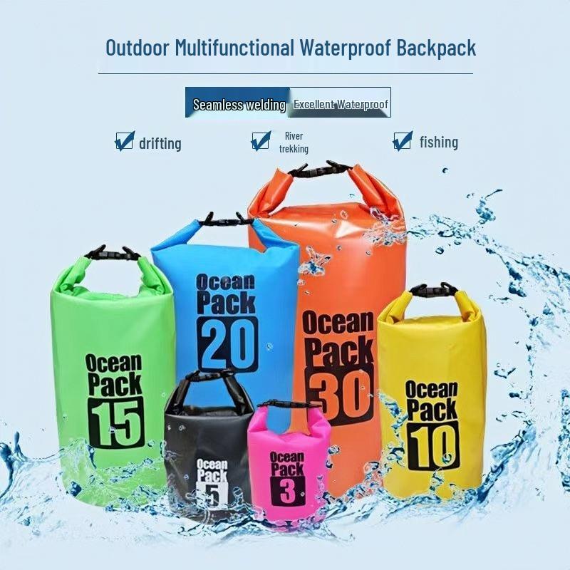 Customizable Waterproof Floating Bag for Outdoor Activities - Single/Double Shoulder, Rafting, Swimming, Dry Bag