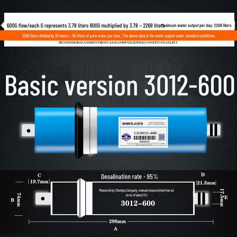 Hochentsalzungs-Umkehrosmosemembran 75/100/400/600G Universelles Wasserreiniger-Filterelement