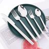 4/5pcs Hammered Texture Handle Tableware Mirror Stainless Steel Dinnerware Set Knife Fork Spoon Cake Fork Teaspoon Flatware Set