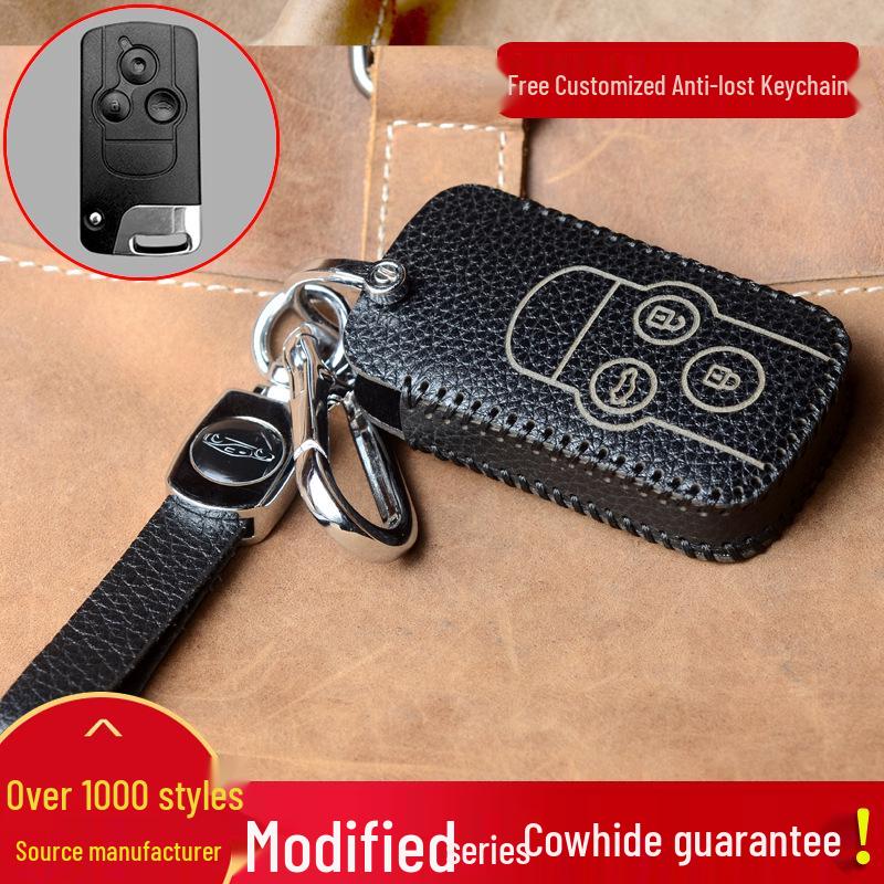 Xiongbing Schlüsselanhänger-Set für Toyota: Modifizierter Leder Ein-Knopf-Start Schlüsselanhänger