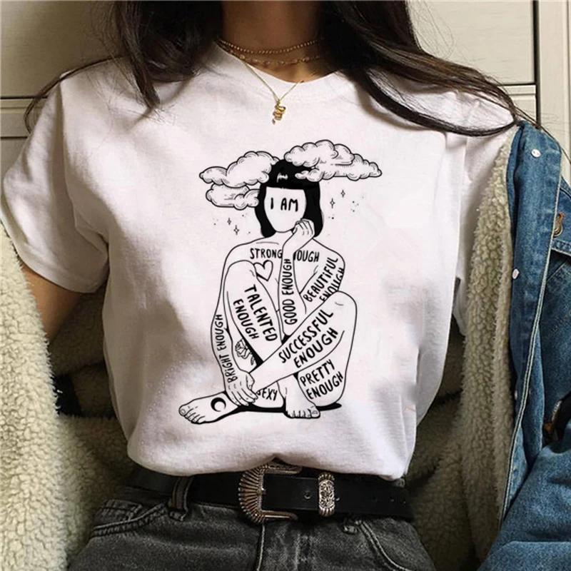 Harajuku Women Tshirt Feminists Tops Women Feminism GRL PWR Ullzang Tee Girl Power Retro Graphic T Shirt Grunge Aesthetic Ladies
