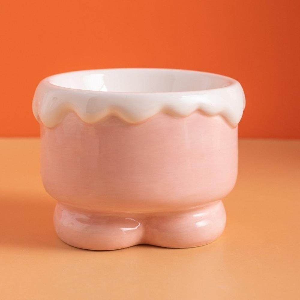 Non-Slip Anti-Overturning Bowl Guarded Neck Cervical Spine Bowl Ceramic Pet Bowl  Dog Drinking розовый
