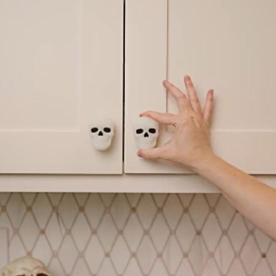 Skull Cabinet Knob Covers Halloween Decor Pull Handle Gingerbread House Drawer Knob Covers for Dresser Closets Wardrobes Bookcases Decoration