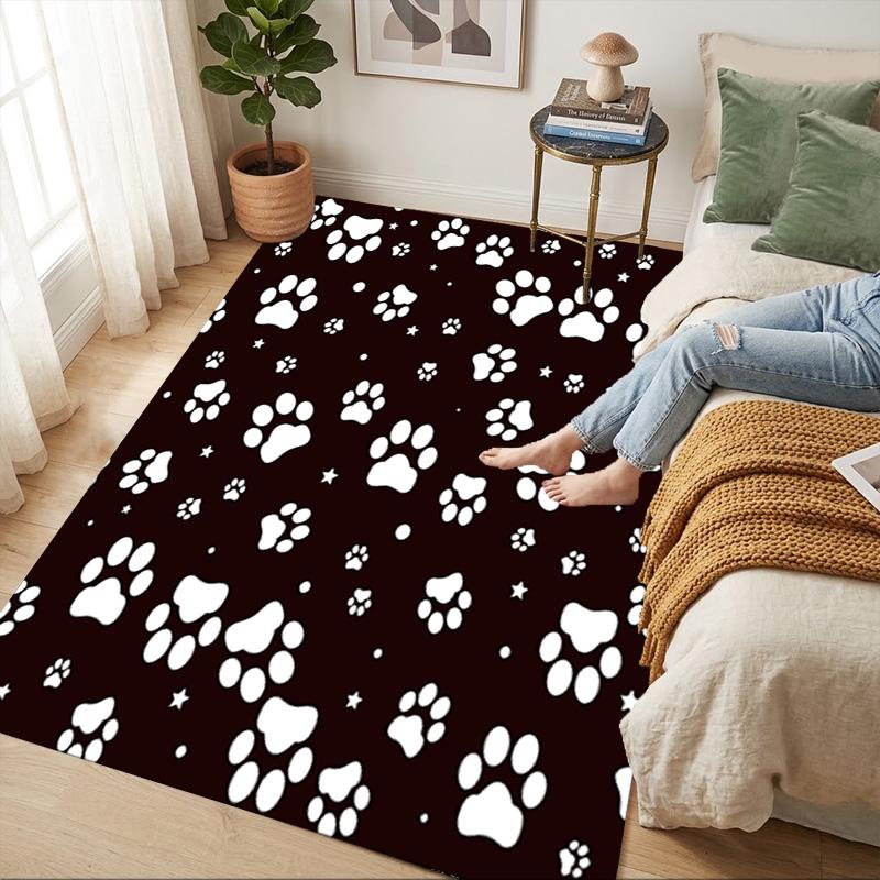 Paw Prints Living Room Nonslip Area Rug Soft Carpet For Bedroom Game Playroom Sofa Office Home Decor Doormat Christmas Gift C930731