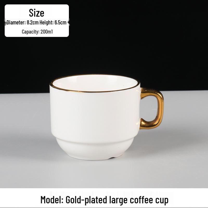 Europejski Luksusowy Zestaw Ceramicznych Filiżanek do Kawy ze Złotym Brzegiem