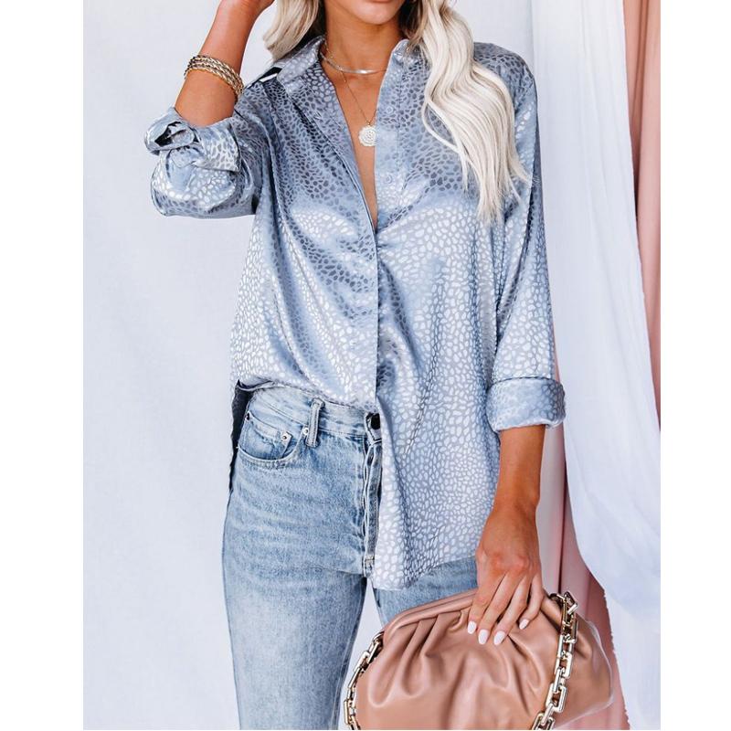 Blusas mujer de moda 2022 léto Top dámské košile Dámská šifonová košile s potiskem Halenky topy Dlouhý rukáv Elegantní žena